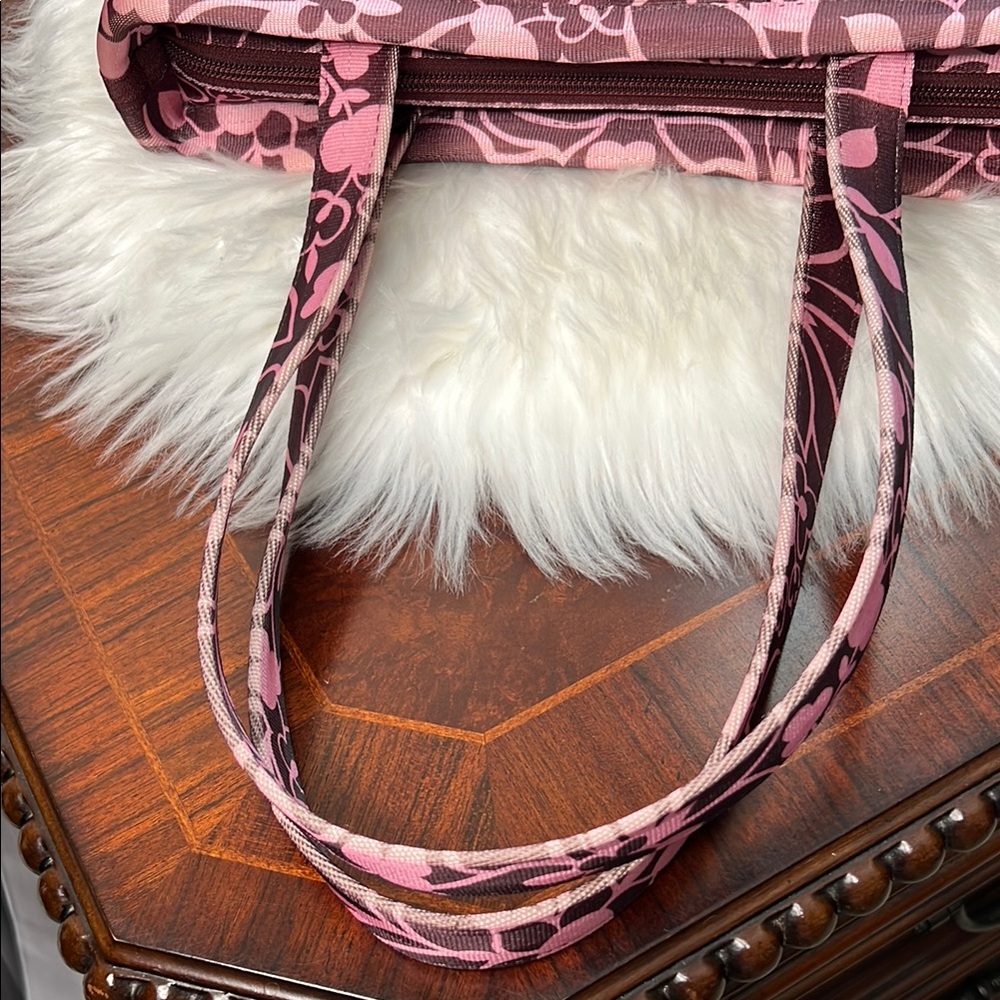 HARVEYS Seatbelt Classic Brown & Pink Leaf and Florals Shoulder Bag Vintage EC - Picture 9 of 17